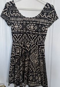 Skater style dress with tribal design